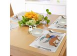 Abakuhaus Tovagliette Con Alce, Cervo Con Sciarpa E Corna Arcobaleno Retrò, Citazione, Forte Pioggia, Disegno BohéMien, Tiscjdeco In Tessuto Resistente Al Lavaggio Per Sala Da Pranzo E Cucina, Multicolore