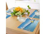 Tovagliette Abakuhaus Con Paperelle Da Bagno, Piccoli Anatroccoli Giocattolo Che Nuotano Nello Stagno, Nella Piscina, Nel Lago In Una Giornata Di Sole, Che Galleggiano Sull'acqua, Tiscjdeco In Tessuto Resistente Al Lavaggio Per La Sala Da Pranzo E La Cucina, Giallo E Blu.