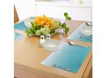 Tovagliette Abakuhaus, Maldive Profonde Sealife Oceano Ha Ispirato Il Design Moderno Dai Colori Acquatici, Tiscjdeco In Tessuto Resistente Ai Colori Per La Sala Da Pranzo E La Cucina, Turchese Bianco