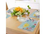Abakuhaus Tovagliette, Simpatico Cartone Animato Sole E Pianeti Del Sistema Solare Divertente Mappa Celeste Tema Bambini Asilo Nido, Tiscjdeco In Tessuto Resistente Al Lavaggio Per Sala Da Pranzo E Cucina, Multicolore