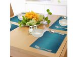 Tovagliette Abakuhaus, Blu Intenso I Paesi Esotici Dell'oceano Tropicale Hanno Ispirato Il Design Moderno Della Stampa Digitale, Tiscjdeco In Tessuto Resistente Al Lavaggio Per La Sala Da Pranzo E La Cucina, Blu Petrolio