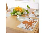 Tovagliette Abakuhaus Kraken, Grazioso Motivo A Polipo Maculato Nei Colori Chiari Marine Monster Kids Nursery Theme Print, Tiscjdeco In Tessuto Resistente Al Lavaggio Per La Sala Da Pranzo E La Cucina, Arancione