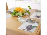 Abakuhaus Tovagliette Orientali, Donna Yoga Spirituale Con Figura Di Fiore Di Loto Con Disegno Ornamentale Boho Zen, Tovaglietta Decorativa In Tessuto Resistente Al Lavaggio Per Sala Da Pranzo E Cucina, Multicolore