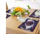 Tovagliette Abakuhaus Galaxis, Tema Spaziale, Pianeti Saturno Marte Nettuno, Stampa Artistica Fantascientifica Con Sole, Tiscjdeco In Tessuto Resistente Al Lavaggio Per Sala Da Pranzo E Cucina, Viola Viola