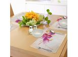 Abakuhaus Tovagliette Astratte, Composizione Floreale Artistica Con Punti E Foglie Vivaci, Decorazioni Da Tavola In Tessuto Resistente Al Lavaggio Per La Sala Da Pranzo E La Cucina, Viola, Beige E Rosa