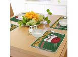 Abakuhaus Tovagliette, Bocce Da Bowling E Birilli Design Western Sport Hobby Tempo Libero Vincitori Artsy Stampa Artistica, Decorazione Da Tavola In Tessuto Resistente Ai Colori Per La Sala Da Pranzo E La Cucina, Multicolore