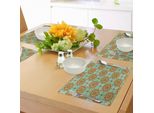 Abakuhaus Tovagliette Marocchine, Motivo Decorativo Astratto Marocchino Con Influenze Vintage Vittoriane, Tiscjdeco In Tessuto Resistente Al Lavaggio Per La Sala Da Pranzo E La Cucina, Arancione