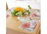 Abakuhaus Tovagliette Per San Valentino, Albero Romantico Con Cuori In Fiore, Bicicletta E Grafica Con Foglie Di Vite, Decorazioni Da Tavola In Tessuto Resistente Al Lavaggio Per La Sala Da Pranzo E La Cucina, Rosso Cinabro Crema