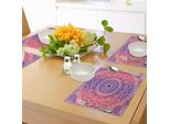 Abakuhaus Tovagliette Rosa E Viola, Arte Vintage Con Stampa Mandala Ombre Myriad Realms Symbol Geometria Design, Tiscjdeco In Tessuto Resistente Al Lavaggio Per La Sala Da Pranzo E La Cucina, Rosa Viola
