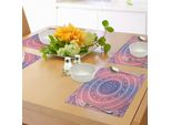 Abakuhaus Tovagliette Rosa E Viola, Design Mandala Ombre, Motivi Etnici Orientali, Chakra, Meditazione, Arte Hippie, Tiscjdeco In Tessuto Resistente Al Lavaggio Per Sala Da Pranzo E Cucina, Viola Rosa