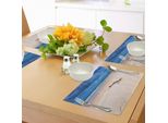 Abakuhaus Tovagliette In Legno Galleggiante, Legno Galleggiante Sulla Spiaggia Sabbiosa Deserta E Cielo Nuvoloso - Immagine Digitale Artistica, Tiscjdeco In Tessuto Resistente Al Colore Per La Sala Da Pranzo E La Cucina, Beige E Blu