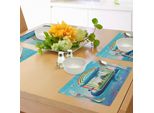 Tovagliette Abakuhaus Wal, Concetto Globale Di Design Ecologico-Ambientale Con Un Oceano Arcobaleno E Una Grande Balena, Decorazione Da Tavola In Tessuto Resistente Al Lavaggio Per La Sala Da Pranzo E La Cucina, Multicolore