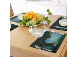 Tovagliette Abakuhaus Wald, Bosco Della Fiaba Cappuccetto Rosso Di Notte Con Stampa Di Fiori E Stelle, Decorazione Da Tavola In Tessuto Resistente Al Lavaggio Per La Sala Da Pranzo E La Cucina, Multicolore