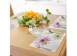 Tovagliette Abakuhaus Cactus, Immagine Vettoriale Fiori Di Cactus Acquerellati Stampa Colorata Con Motivi Naturali Del Deserto, Decorazione Da Tavola In Tessuto Resistente Al Lavaggio Per Sala Da Pranzo E Cucina, Bianco E Rosa
