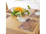 Abakuhaus Tovagliette Rustiche, Assi Di Legno Antico In Tonalità Invecchiate Con Chiusure Immagine Di Casa Di Campagna In Stile Vintage, Tiscjdeco In Tessuto Resistente Al Colore Per La Sala Da Pranzo E La Cucina, Crema