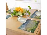 Abakuhaus Tovagliette Etniche, Mandala Asiatico Mistico Cultura Zen Chakra Karma Calma E Armonia Icon Boho Design, Tiscjdeco In Tessuto Resistente Al Lavaggio Per La Sala Da Pranzo E La Cucina, Multicolore