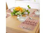 Tovagliette Abakuhaus Con Motivi Floreali, Fiori Boho Dai Colori Vivaci, Cultura Marocchina, Stampa Vintage, Tessuto Lavabile E Resistente Al Lavaggio Per Sala Da Pranzo E Cucina, Color Pesca E Rosso Corallo.