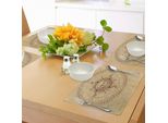 Abakuhaus Tovagliette Antiche, Volto Scultoreo Romano In Cerchio, Grafica Raffigurante Un Sole Splendente, Tiscjdeco In Tessuto Resistente Ai Colori Per La Sala Da Pranzo E La Cucina, Marrone Chiaro