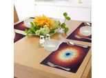 Abakuhaus Tovagliette, Galassia Con Stelle E Buco Nero Misteriosa Magia Celeste Universo Astrale, Tiscjdeco In Tessuto Resistente Al Lavaggio Per Sala Da Pranzo E Cucina, Arancione Blu