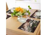 Tovagliette Fantasia Abakuhaus, Incantevole Paesaggio Fiabesco Con Immagini Magiche Di Funghi E Fate, Tovagliette Decorative In Tessuto Resistente Ai Colori Per La Sala Da Pranzo E La Cucina, Marrone Castagna Grigio