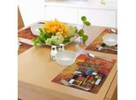 Abakuhaus Tovagliette Moderne, Stile Geometrico Figure Insolite Con Linee E Cerchi Triangoli E Quadrati Immagine, Tiscjdeco In Tessuto Resistente Al Lavaggio Per La Sala Da Pranzo E La Cucina, Multicolore