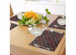 Tovagliette Abakuhaus Mandala, Motivo Spirituale Con Arabeschi E Disegno Geometrico Floreale, Decorazione Da Tavola In Tessuto Resistente Al Lavaggio Per Sala Da Pranzo E Cucina, Rosso Scarlatto, Arancione E Blu