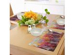 Tovagliette Abakuhaus Natur, Vibrante Dipinto Naturale Con Alberi In Autunno Forest Impressionistic Artwork, Tiscjdeco In Tessuto Resistente Al Colore Per La Sala Da Pranzo E La Cucina, Arancione Giallo