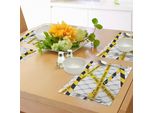 Tovagliette Abakuhaus Polizia, Linea Della Polizia, Nastri Di Delimitazione Della Scena Del Crimine Su Tessuto Metallico, Tiscjdeco In Tessuto Resistente Al Lavaggio Per La Sala Da Pranzo E La Cucina, Giallo E Nero.