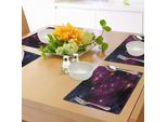 Abakuhaus Tovagliette, Quattro Comete Nel Cielo Stardust Meteorschauer Desiderio Magico Halo Paesaggio, Tiscjdeco In Tessuto Resistente Al Colore Per La Sala Da Pranzo E La Cucina, Magenta Blu
