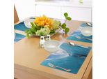 Tovagliette Abakuhaus Natur, Montagne Di Ghiaccio Congelate Al Polo Nord, Cubo Sud, Tema Invernale, Stampa Artistica, Tiscjdeco In Tessuto Resistente Al Lavaggio Per La Sala Da Pranzo E La Cucina, Bianco E Blu