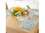 Tovagliette Abakuhaus Con Motivo Floreale, Rosa Con Fiori Di Ciliegio E Stampata Con Un Motivo Artistico Giapponese Primaverile Con Bombi, Tovaglietta Decorativa In Tessuto Resistente Al Lavaggio Per La Sala Da Pranzo E La Cucina, Verde Rosa