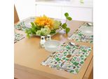 Abakuhaus "Tovagliette Per Il Giorno Di San Patrizio, Motivo Irlandese Per Feste, Birra, Folletti, Bandiere, Cuori, Arcobaleni, Oro E Trifogli, Decorazioni Per La Tavola In Tessuto Resistente Ai Colori Per La Sala Da Pranzo E La Cucina, Multicolore"