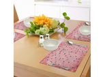 Tovagliette Abakuhaus Con Macchie, Design Retrò Classico A Pois Con Cerchi Geometrici E Sfondo Rosa Stampato, Decorazioni Per La Tavola In Tessuto Resistente Ai Colori Per La Sala Da Pranzo E La Cucina, Multicolore