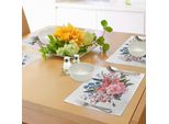 Tovagliette Abakuhaus Con Motivo Floreale, Bouquet Di Garden Mountain Flowers Con Rose E Margherite, Boccioli E Foglie Stampati, Tessuto Lavabile E Resistente Allo Scolorimento Per Sala Da Pranzo E Cucina, Multicolore