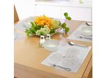 Tovagliette Abakuhaus Con Motivo Floreale, Motivo Floreale Astratto In Cotone Con Venature - Illustrazione Botanica Naturale, Decorazione Da Tavola In Tessuto Resistente Al Lavaggio Per Sala Da Pranzo E Cucina, Bianco E Marrone