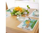 Abakuhaus "Tovagliette Per Il Giorno Di San Patrizio, Folletto Festivo Con Costume, Grande Trifoglio E Moneta D'oro Su Una Collina, Decorazione Da Tavola In Tessuto Resistente Ai Colori Per La Sala Da Pranzo E La Cucina, Multicolore"