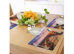 Tovagliette Abakuhaus, Tramonto Con Nuvole Nel Parco Naturale Di Cabo De Gata Nijar, Stile Ponte Con Recinzioni, Tiscjdeco In Tessuto Resistente Ai Colori Per La Sala Da Pranzo E La Cucina, Multicolore