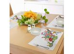 Abakuhaus Tovagliette Natalizie, Babbo Natale Su Uno Scooter Con Albero E Regali, Divertente Cartone Animato Per Bambini, Decorazioni Da Tavola In Tessuto Resistente Ai Colori Per La Sala Da Pranzo E La Cucina, Bianco, Verde, Rosso
