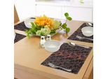 Abakuhaus Tovagliette Con Motivi Floreali, Fiori Asiatici In Stile Giapponese Con Motivi Floreali Chiari E Stampa Boho, Decorazioni Da Tavola In Tessuto Resistente Al Lavaggio Per La Sala Da Pranzo E La Cucina, Senape Arancione Nero