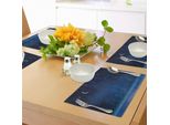 Tovagliette Abakuhaus Mond, Mistico Paese Delle Meraviglie Invernale Con Cielo Stellato, Notte Buia, Magico Paesaggio Boschivo, Tiscjdeco In Tessuto Resistente Al Lavaggio Per Sala Da Pranzo E Cucina, Blu Scuro