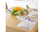 Tovagliette Abakuhaus Con Motivi Musicali, Note Musicali E Strumenti Musicali (Violino E Violoncello) In Stile Acquerello Su Sfondo Bianco, Tovagliette Decorative In Tessuto Resistente Ai Colori Per La Sala Da Pranzo E La Cucina, Viola E Rosso