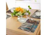 Abakuhaus Tovagliette Rustiche, Sfondo Con Porta Di Capanno Invecchiata Con Dettagli Colorati, Immagine Di Capanna Di Pastori Di Campagna, Tiscjdeco In Tessuto Resistente Al Colore Per La Sala Da Pranzo E La Cucina, Marrone