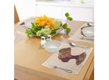 Tovagliette Tribali Abakuhaus, Donna Africana In Abiti Tradizionali Etnici, Ritratto Magico, Tiscjdeco In Tessuto Resistente Ai Colori Per La Sala Da Pranzo E La Cucina, Marrone E Crema