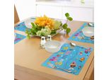 Tovagliette Per Bambini Abakuhaus, Stampa Colorata E Allegra Con Citazione, Motivo Patchwork Con Pesci E Nuvole, Decorazione Da Tavola In Tessuto Resistente Ai Colori Per La Sala Da Pranzo E La Cucina, Multicolore