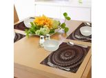 Tovagliette Abakuhaus Mandala, Simbolismo Etnico Tribale, Cerchio Cosmico E Cosmico, Icone Esoteriche Stampate, Tiscjdeco In Tessuto Resistente Al Lavaggio Per Sala Da Pranzo E Cucina, Marrone Castagna