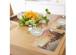 Abakuhaus Tovagliette Paesaggio, Venezia-Città-Italia-Paesaggio Con Vecchie Case Gondole E Pizzi Immagine, Tiscjdeco In Tessuto Resistente Ai Colori Per La Sala Da Pranzo E La Cucina, Multicolore