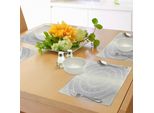 Abakuhaus Tovagliette Grigie E Bianche, Motivo Medaglione, Forma Rotonda, Mandala Hippie, Design Ombre Retrò, Tiscjdeco In Tessuto Resistente Al Lavaggio Per Sala Da Pranzo E Cucina, Bianco Grigio