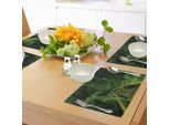 Tovagliette Abakuhaus Jungle, Freschezza Della Foresta Tropicale Thailandese Con Ponte Di Legno, Fogliame, Meditazione, Paesaggio Tranquillo, Tiscjdeco In Tessuto Resistente Al Lavaggio Per La Sala Da Pranzo E La Cucina, Verde