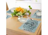 Tovagliette Abakuhaus Marine, Stile Vintage Con Scritte "Anchor"" E Citazioni, Stampa Floreale In Stile Marinaro, Decorazioni Da Tavola In Tessuto Resistente Al Lavaggio Per La Sala Da Pranzo E La Cucina, Turchese"