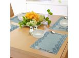 Abakuhaus Tovagliette Marocchine, Design Moderno Con Motivi Etnici Orientali, Cornice Ivy Frame Come In Due, Tessuto Lavabile E Resistente Allo Scolorimento Per Sala Da Pranzo E Cucina, Seafoam